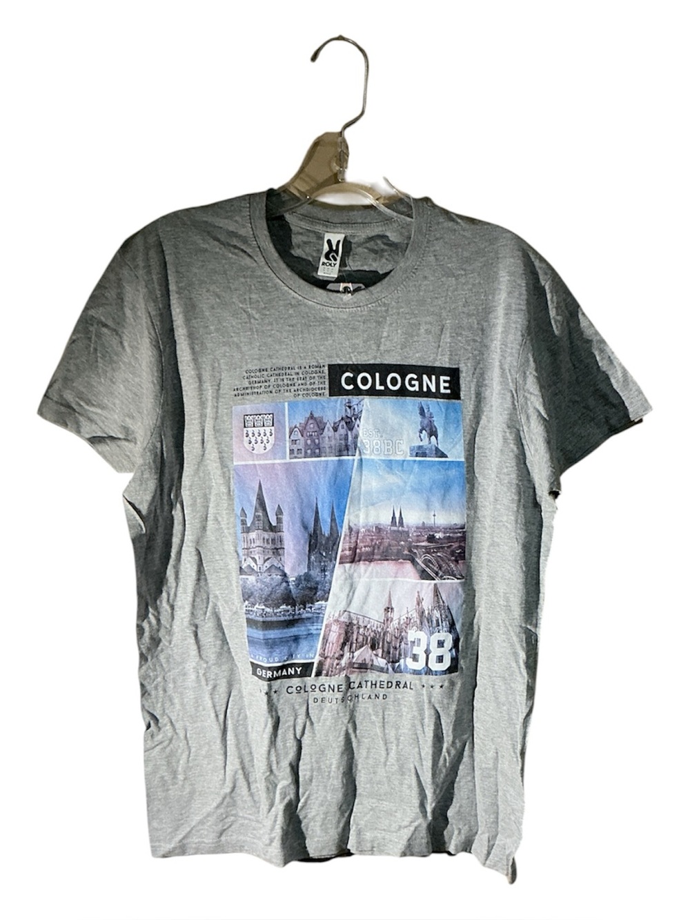 Cologne Cathedral Germany T-shirt L grey Branded City Kemme EU nwt